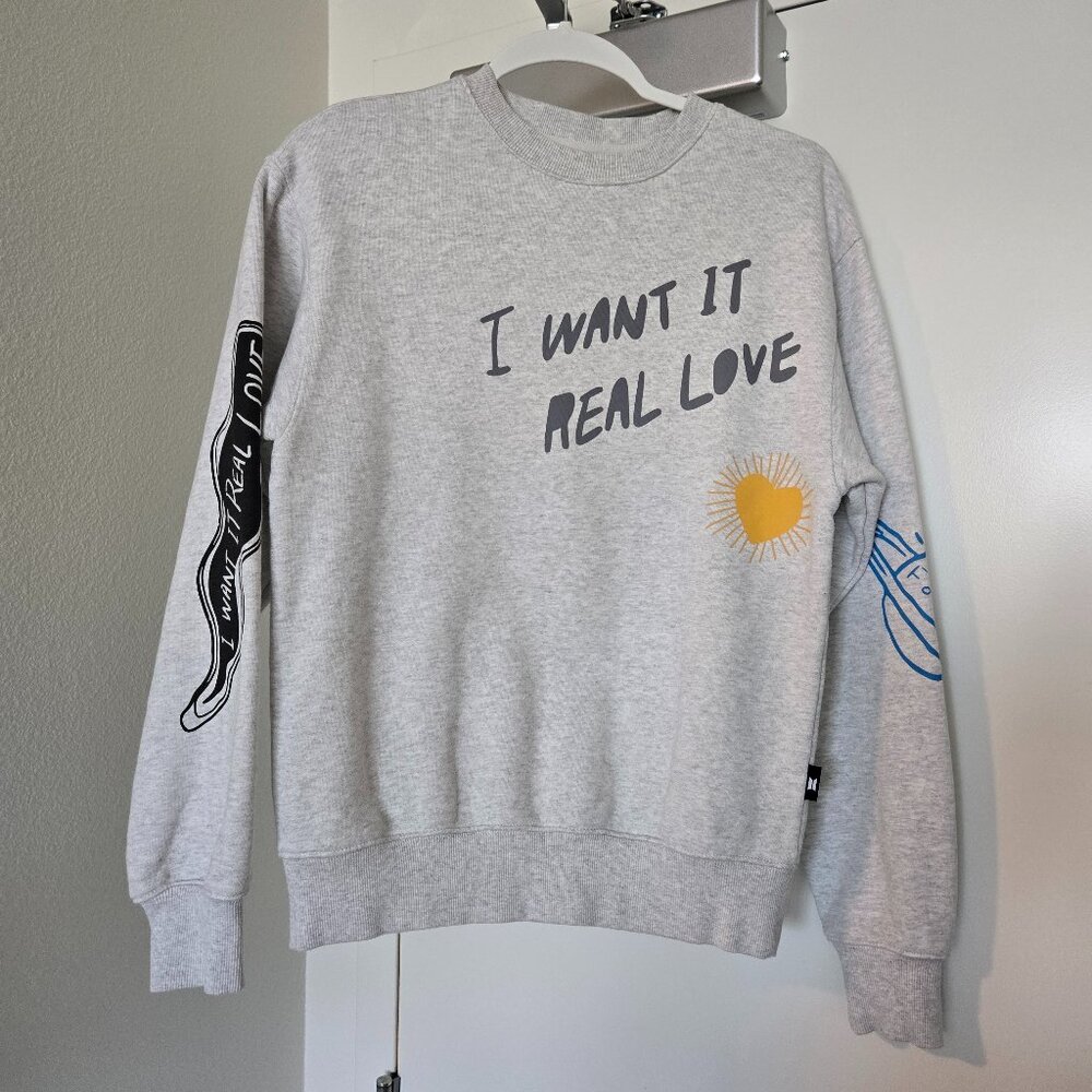 BTS DNA Long Sleeve Crewneck Sweatshirt Medium I Want Real Love
